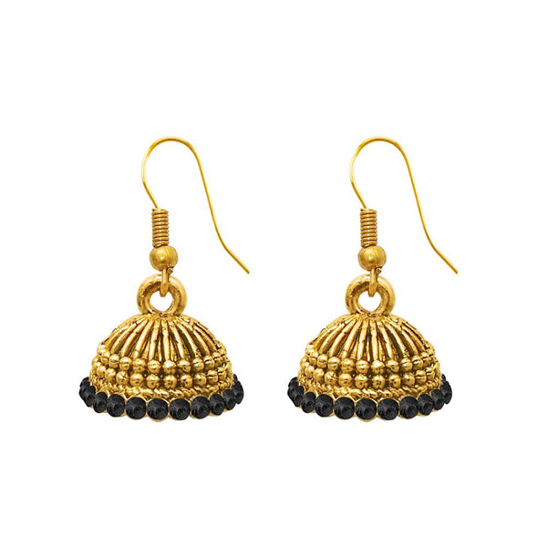 The99Jewel Zinc Alloy Gold Plated Stone Jhumki Earring - 1307503D