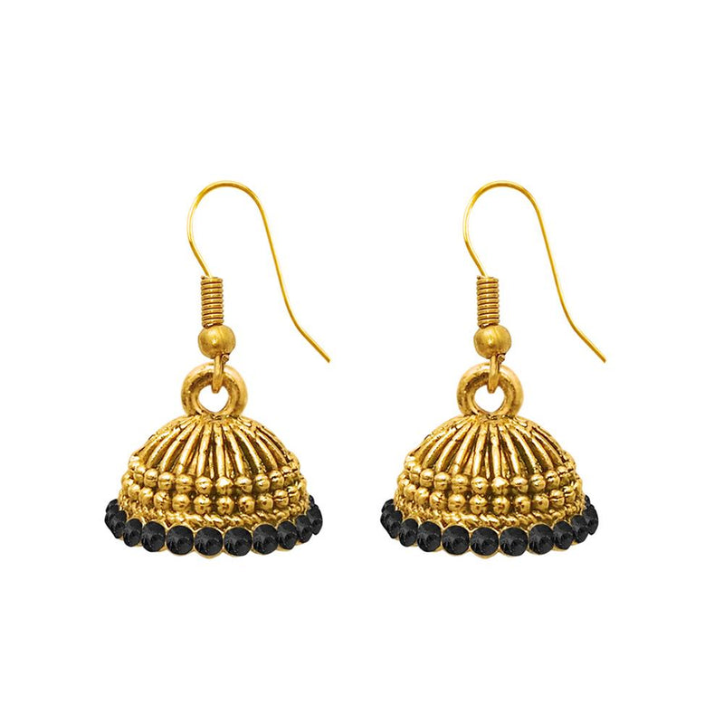 The99Jewel Zinc Alloy Gold Plated Stone Jhumki Earring - 1307503D