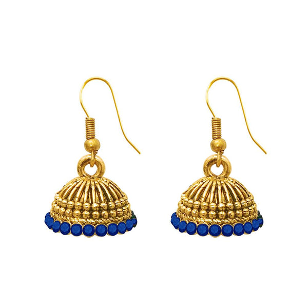 The99Jewel Zinc Alloy Gold Plated Stone Jhumki Earring - 1307503E