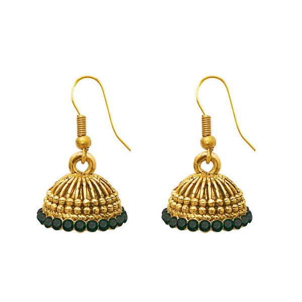 The99Jewel Zinc Alloy Gold Plated Stone Jhumki Earring - 1307503F