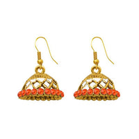 The99Jewel Zinc Alloy Gold Plated Stone Jhumki Earring - 1307504B