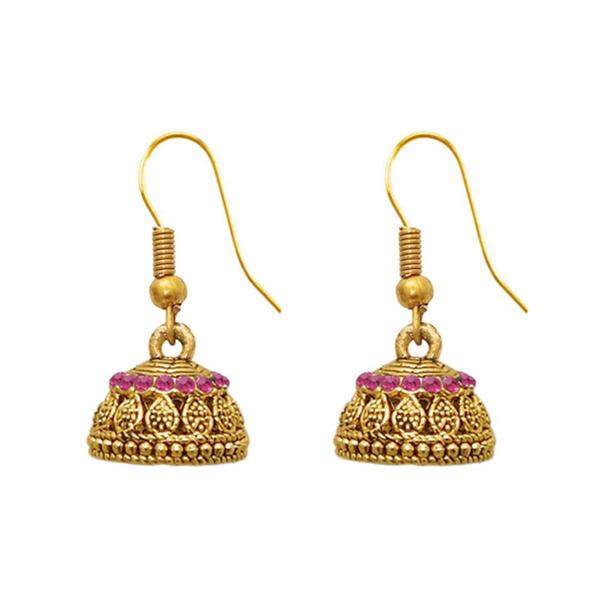 The99Jewel Zinc Alloy Gold Plated Stone Jhumki Earring - 1307506A