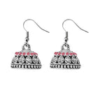 JewelEthnic Pink Austrian Stone Rhodium Plated Jhumki - 1307507D