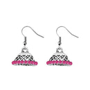 JewelEthnic Pink Austrian Stone Rhodium Plated Jhumki - 1307509J
