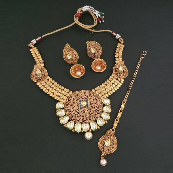 Bhavi AD Stone Choker Copper Necklace Set With Maang Tikka - FAP0138A