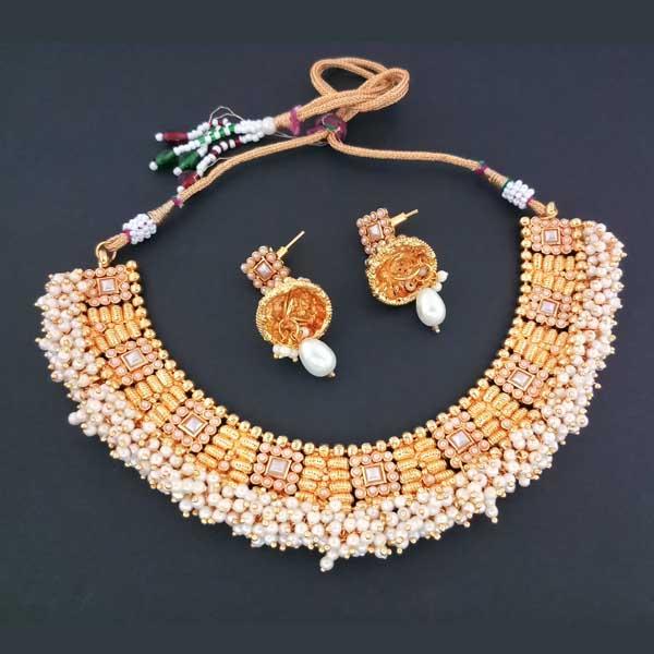 Bhavi Pota Stone Copper Necklace Set - FAP0145