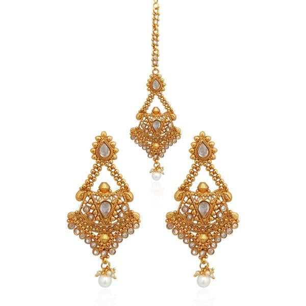 Bhavi AD Stone Copper Dangler Earrings - FAP0162