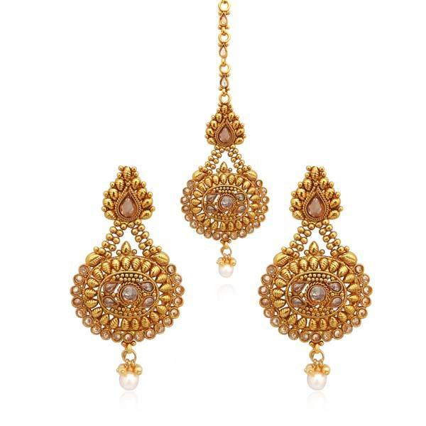 Bhavi AD Stone Copper Dangler Earrings - FAP0164B