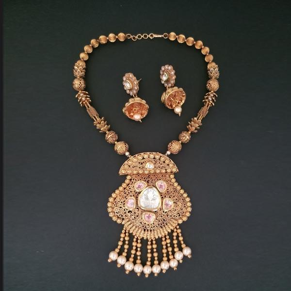 Bhavi AD Stone Copper Necklace Set - FAP0186