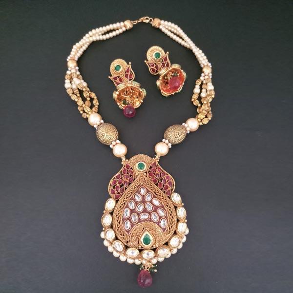 Bhavi AD Stone Copper Necklace Set - FAP0189A