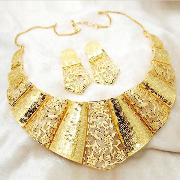 Utkrishtt Copper Forming Gold Plated Necklace Set - 1107818