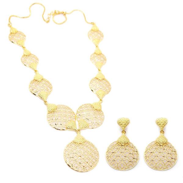 Utkrishtt Copper Forming Gold Plated Necklace Set - 1107821