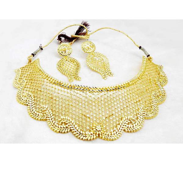 Utkrishtt Forming Gold Plated Choker Copper Necklace Set - 1107835