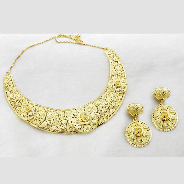 Utkrishtt Forming Gold Plated Copper Floral Necklace Set - 1107840