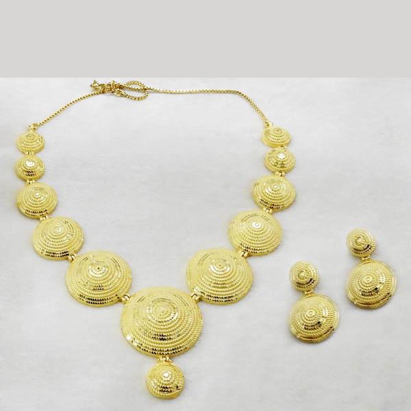 Utkrishtt Forming Gold Plated Copper Necklace Set - 1107845