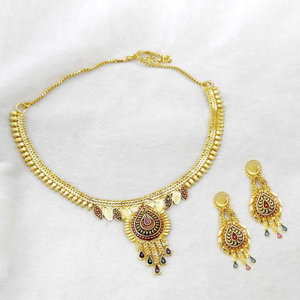 Utkrishtt Forming Gold Plated Meenakari Copper Necklace Set - 1107855