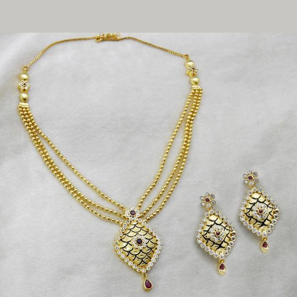 Utkrishtt Forming Gold Plated Copper Necklace Set - 1107857