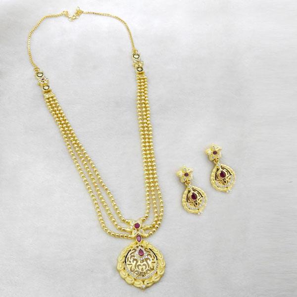 Utkrishtt Forming Gold Plated Copper Necklace Set - 1107858