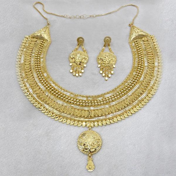 Utkrishtt Forming Gold Plated Copper Necklace Set - 1107862