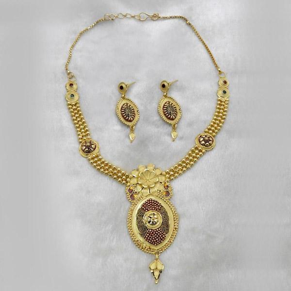 Utkrishtt Forming Gold Plated Copper Necklace Set - 1107869