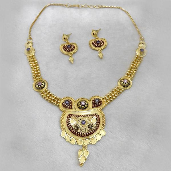Utkrishtt Forming Gold Plated Copper Necklace Set - 1107871