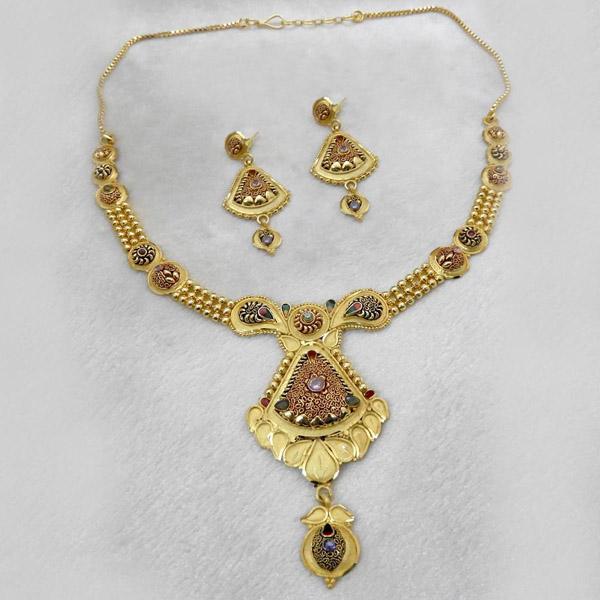 Utkrishtt Forming Gold Plated Copper Necklace Set - 1107872