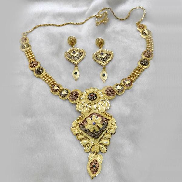 Utkrishtt Forming Gold Plated Copper Necklace Set - 1107873