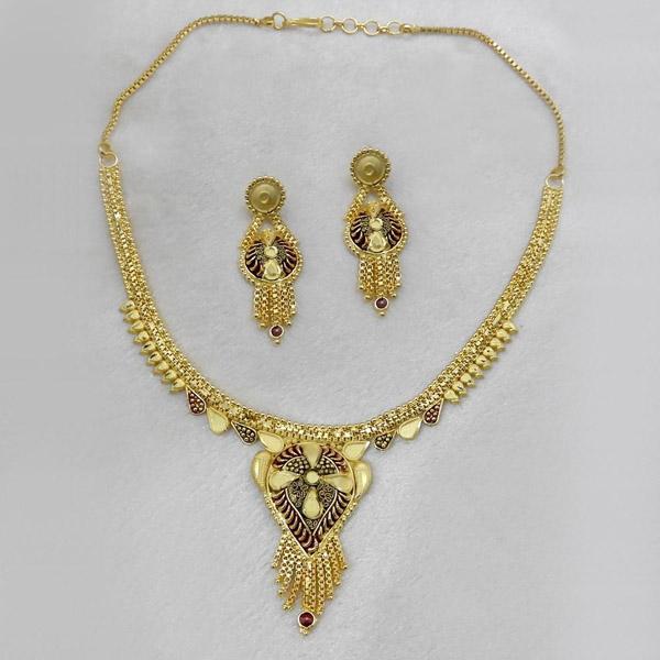 Utkrishtt Forming Gold Plated Copper Necklace Set - 1107874