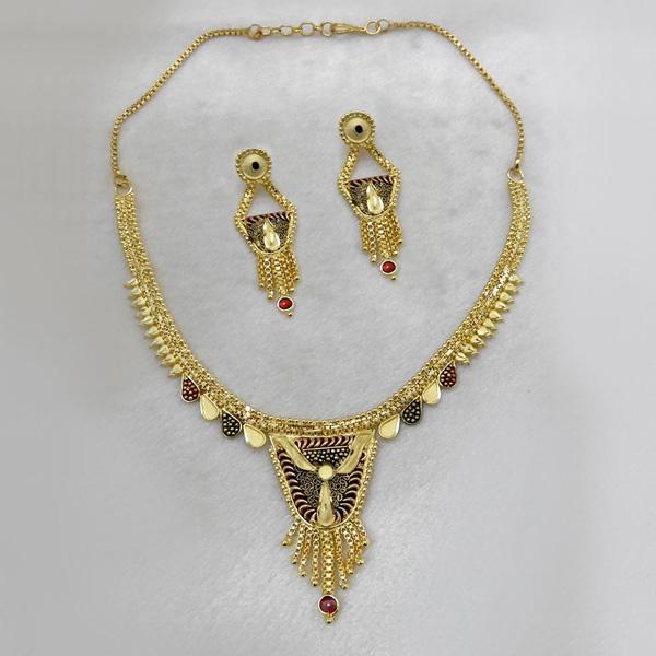 Utkrishtt Forming Gold Plated Copper Necklace Set - 1107875