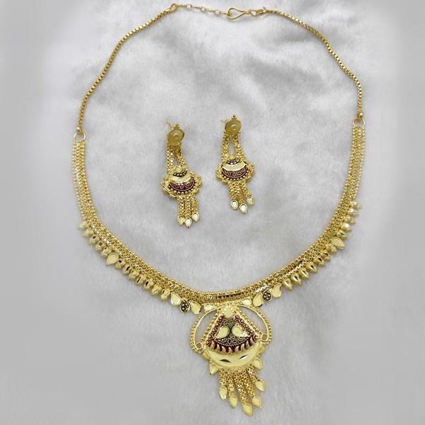 Utkrishtt Forming Gold Plated Copper Necklace Set - 1107876