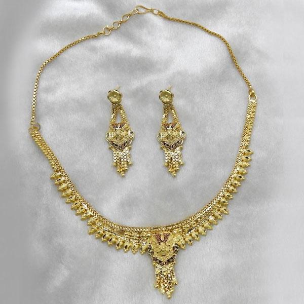 Utkrishtt Forming Gold Plated Copper Necklace Set - 1107877