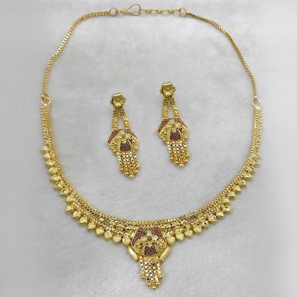 Utkrishtt Forming Gold Plated Copper Necklace Set - 1107878