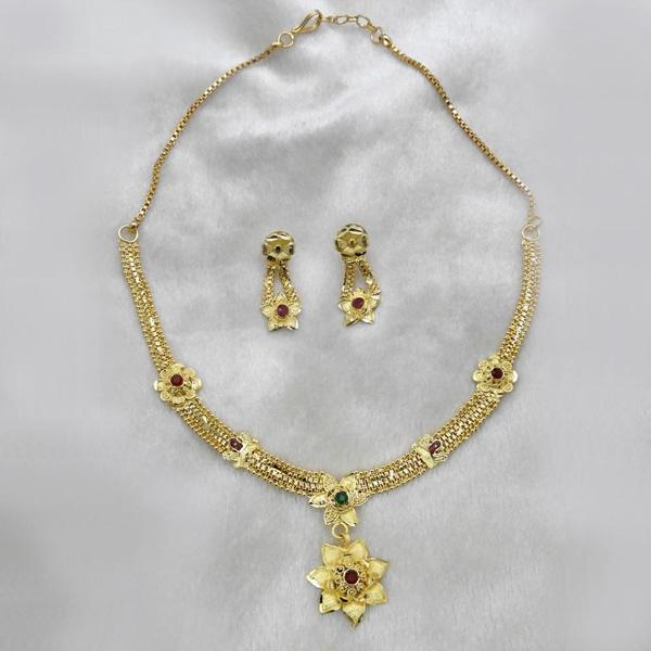 Utkrishtt Forming Gold Plated Copper Necklace Set - 1107880