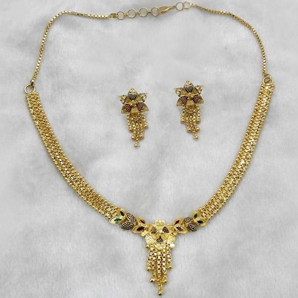 Utkrishtt Forming Gold Plated Copper Necklace Set - 1107881