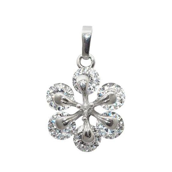 Tip Top Fashions Cubic Zirconia Diamond Silver Plated Pendant - 1203209