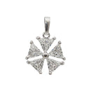 Tip Top Fashions Cubic Zirconia Diamond Silver Plated Pendant - 1203210