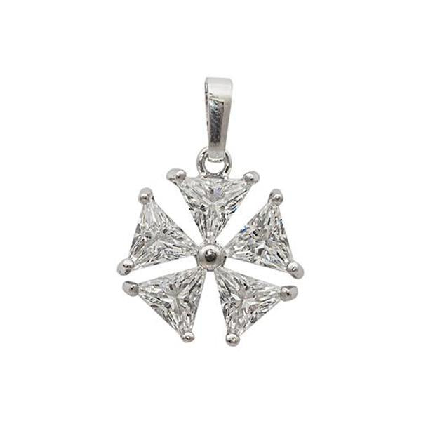Tip Top Fashions Cubic Zirconia Diamond Silver Plated Pendant - 1203210