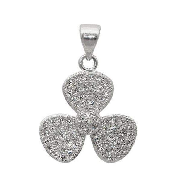 Tip Top Fashions Cubic Zirconia Diamond Silver Plated Pendant - 1203215