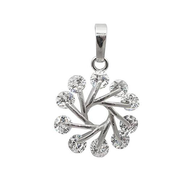 Tip Top Fashions Cubic Zirconia Diamond Silver Plated Pendant - 1203208