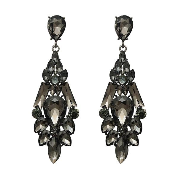 Yoona Black Austrian Stone Oxidised Dangler Earring - 1307705B