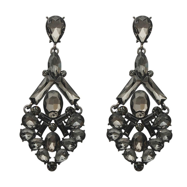 Yoona Black Austrian Stone Oxidised Dangler Earring - 1307706B