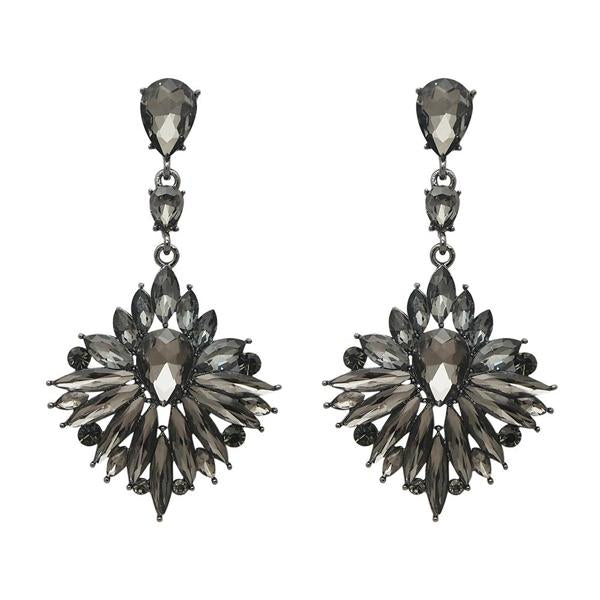 Yoona Black Kundan Austrian Stone Oxidised Dangler Earring - 1307710B