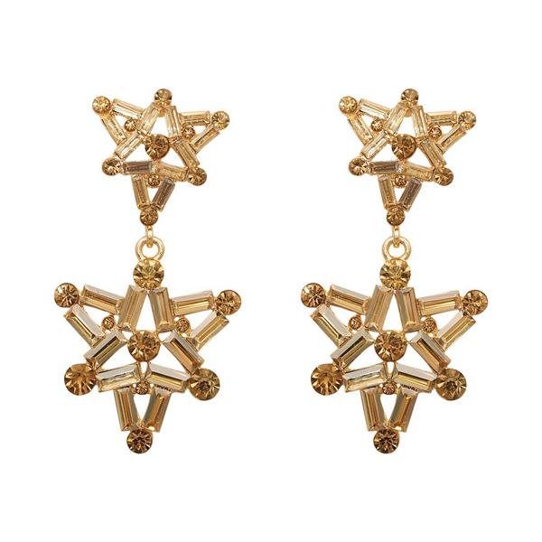 Yoona Champagne Crystal Stone Gold Plated Dangler Earring - 1307711C