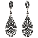 Yoona Black Marcasite Stone Oxidised Dangler Earring - 1307730A