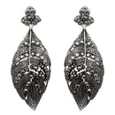 Yoona Marcasite Stone Oxidised Leaf Design Dangler Earring - 1307731A