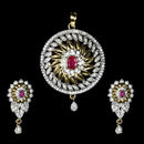 Labono Art American Diamond Gold Plated Pendant Set - FAW0001