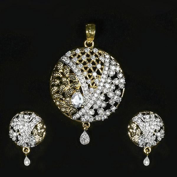 Labono Art American Diamond Gold Plated Pendant Set - FAW0002