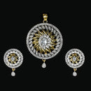 Labono Art American Diamond Gold Plated Pendant Set - FAW0007