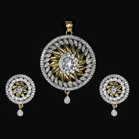 Labono Art American Diamond Gold Plated Pendant Set - FAW0007