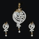 Labono Art American Diamond Gold Plated Pendant Set - FAW0009